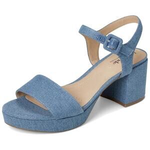 LifeStride Womens Rhythmn Heel Pumps US 11 M EU 42 Denim Blue Leather NIB